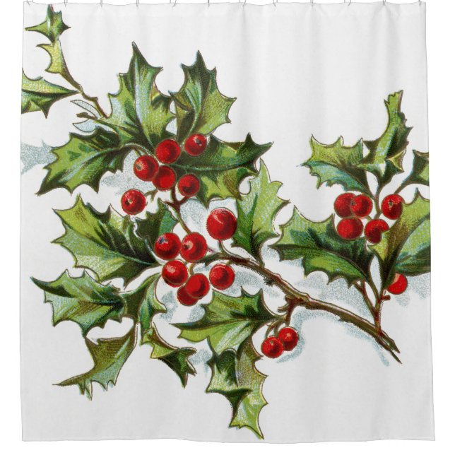 HollyBerries 002 Shower Curtain (Front)