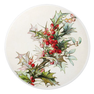 HollyBerries 003 Ceramic Knob