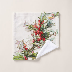 HollyBerries 003 Wash Cloth