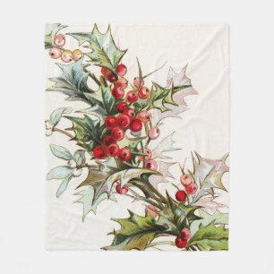 HollyBerries 004 Fleece Blanket