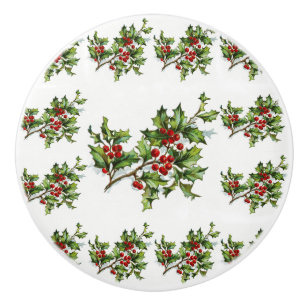 HollyBerries 014 Ceramic Knob