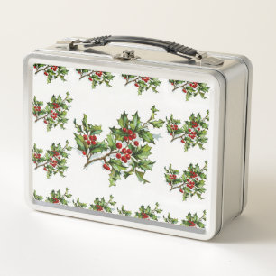 HollyBerries 014 Metal Lunch Box