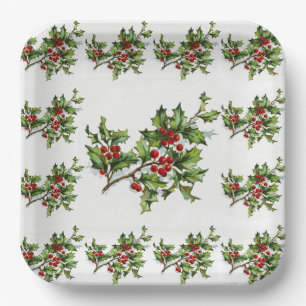 HollyBerries 014 Paper Plate