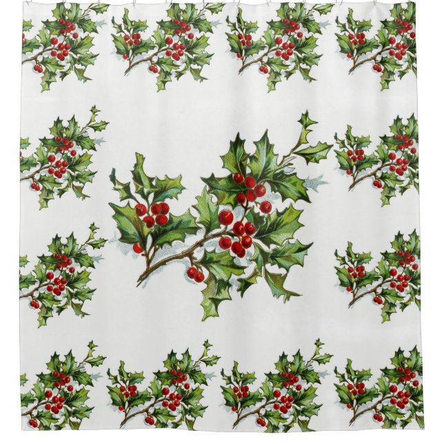 HollyBerries 014 Shower Curtain (Front)