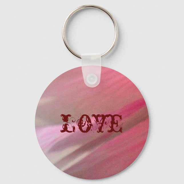 Hollyhock 10 abstract 3 Love Button Key Ring (Front)