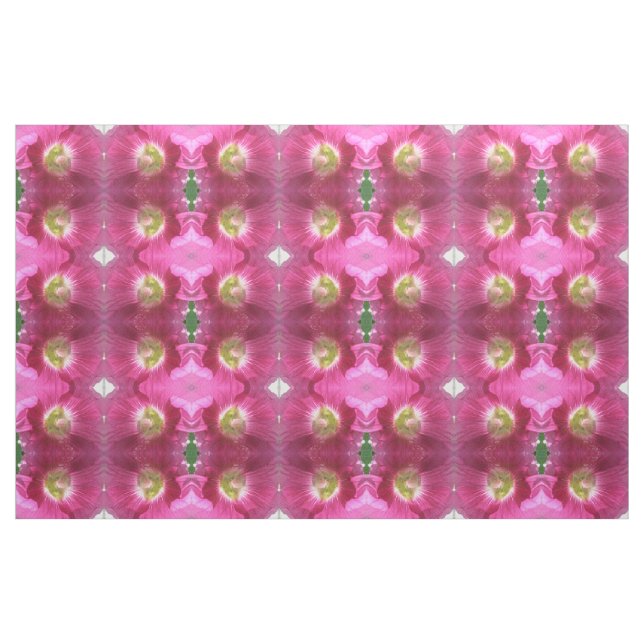 Hollyhock Deep Pink Floral Patterned Craft Fabric (Fat Quarter)