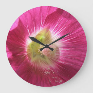Hollyhock Deep Pink Wall Clock