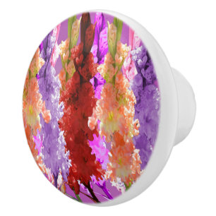 Hollyhock Elegance, Ceramic Knob