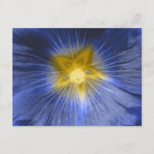 Hollyhock Flower Beautiful Blue Postcard