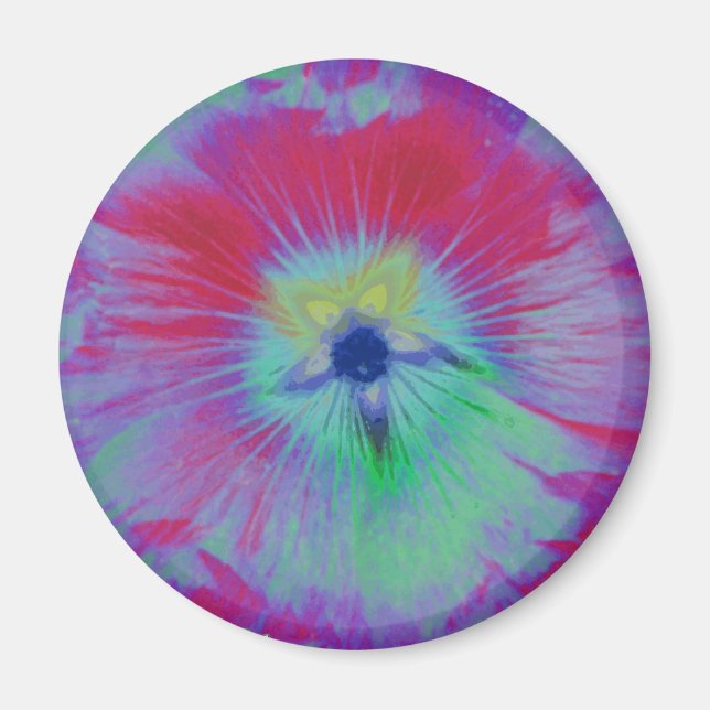 Hollyhock Flower Bright lights Magnet (Front)