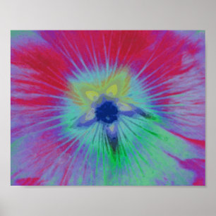 Hollyhock Flower Bright Lights Print