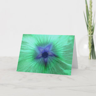 Hollyhock Flower Glowing Green Greeting Card