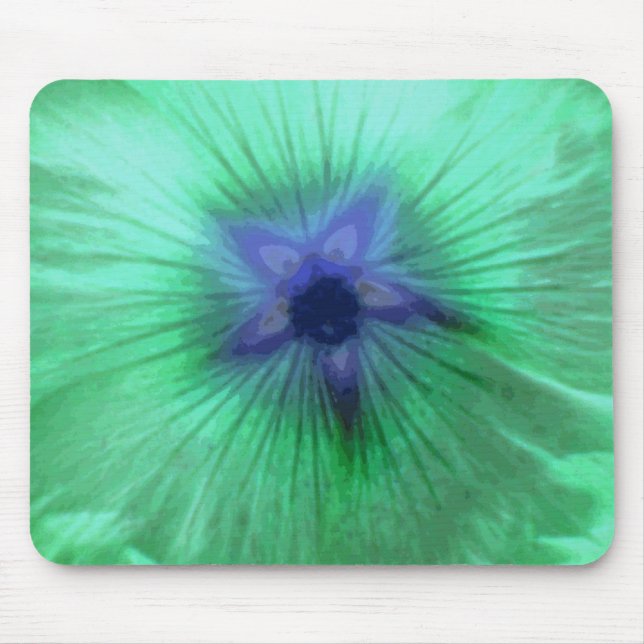 Hollyhock Flower Glowing Green Mousepad (Front)