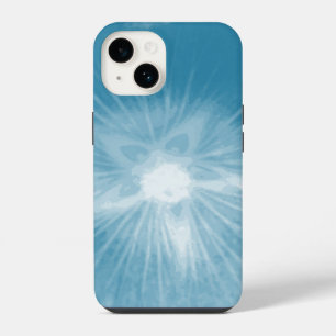 Hollyhock Flower Icy Blue iPhone Case