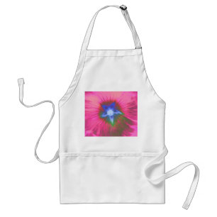 Hollyhock Flower Pink Velvet Apron