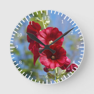 Hollyhocks clock