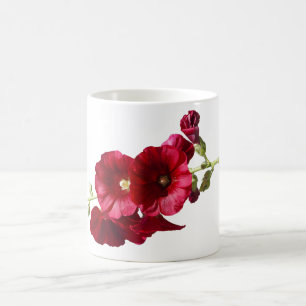 Hollyhocks cutout coffee mug