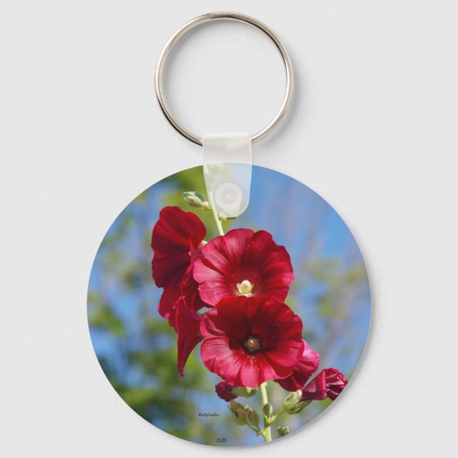 Hollyhocks key chain (Front)