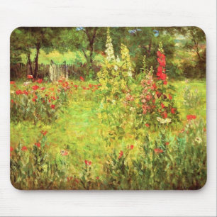 Hollyhocks & Poppies Mouse Pad