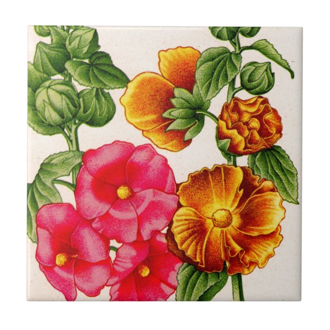 hollyhocks tile (Front)
