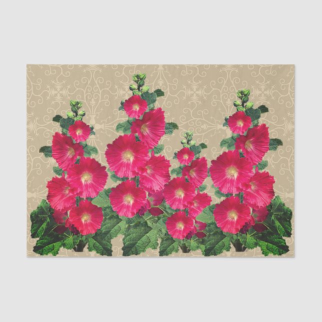 Hollyhocks Tissue Paper (Front)