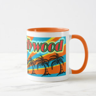 Hollywood 5 Palm Trees Mug Cup