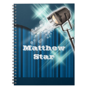 Hollywood actor stage name blue notebook