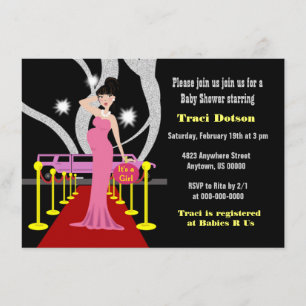 Hollywood Baby Shower Invitation girl