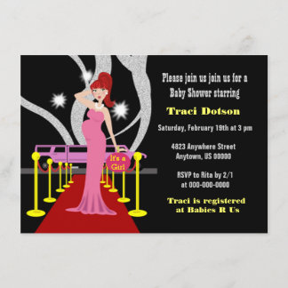 Hollywood Baby Shower Invite girl