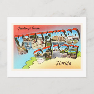 Hollywood Beach Florida FL Vintage Travel Souvenir Postcard