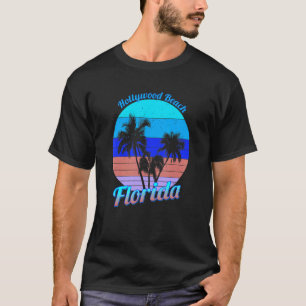 Hollywood Beach Florida Retro Tropical Palm Trees T-Shirt