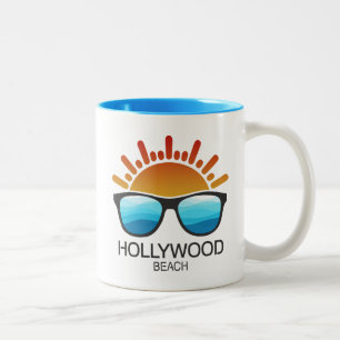 Hollywood Beach Florida Sunglasses Two-Tone Coffee Mug
