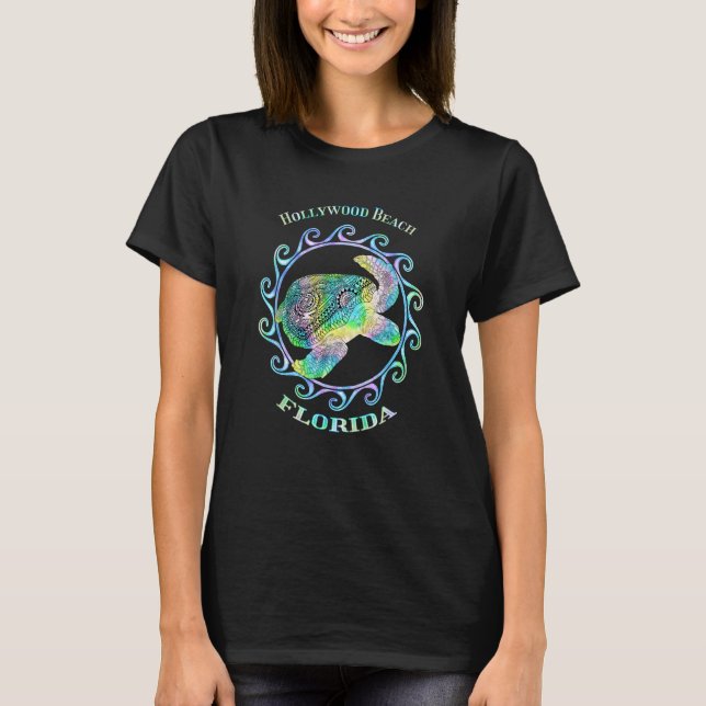 Hollywood Beach Florida Vacation Colourful Tribal  T-Shirt (Front)