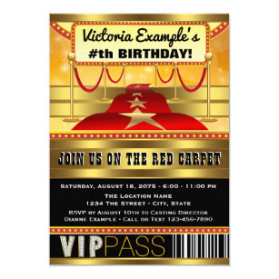 Hollywood Birthday Party Invitations
