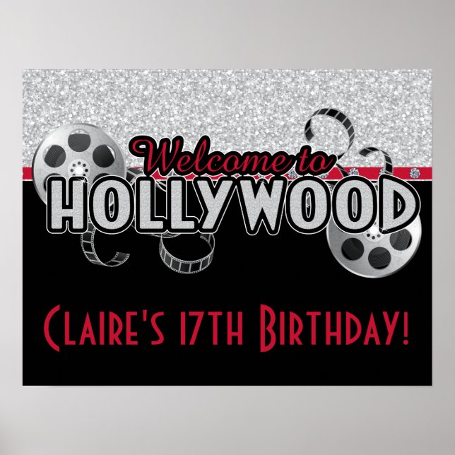 Hollywood Birthday Party Poster (Front)