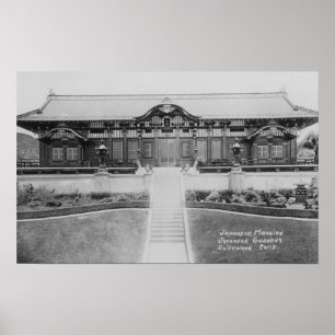 Hollywood, CA Japanese Mansion in Gardens Poster