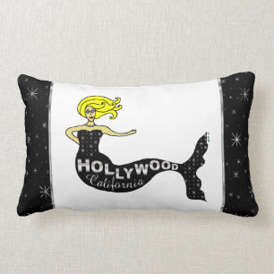 Hollywood, California Mermaid Throw Pillow