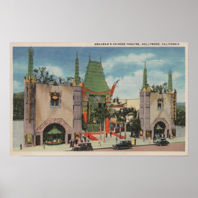 Hollywood, CAView of Grauman's Chinese Theatre Poster (Front)