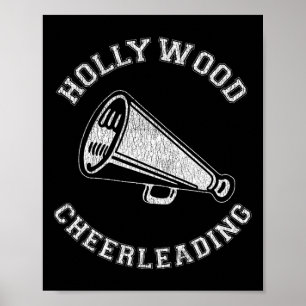 Hollywood Cheer Distressed Retro 90's Cheerleader Poster