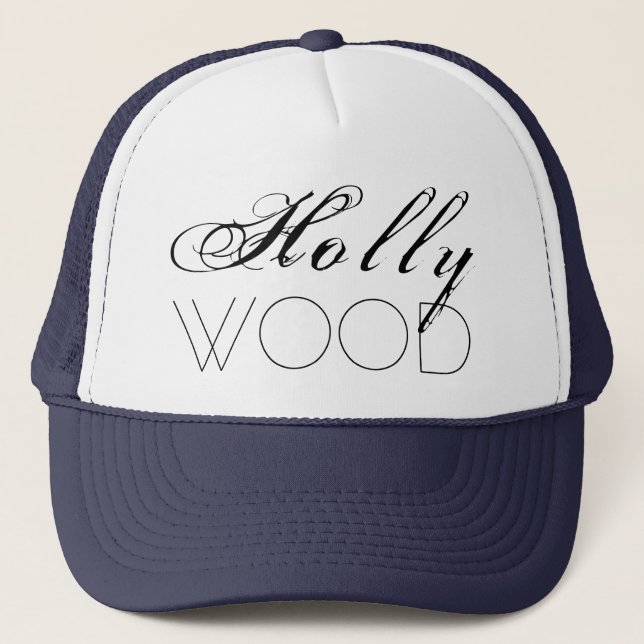 Hollywood chic customisable trucker hat (Front)