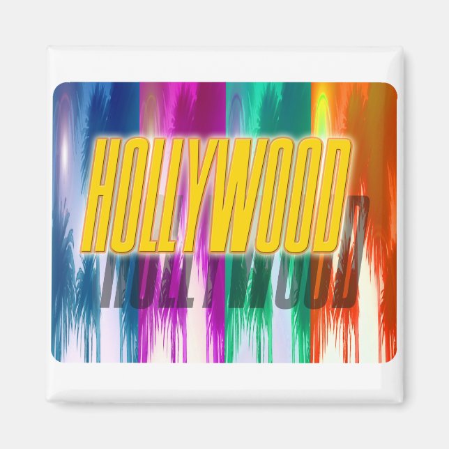 "Hollywood" Colourful Palms Magnet (Front)