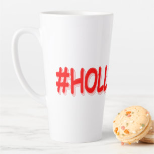 "#HOLLYWOOD" Cute Design. Buy Now Latte Mug