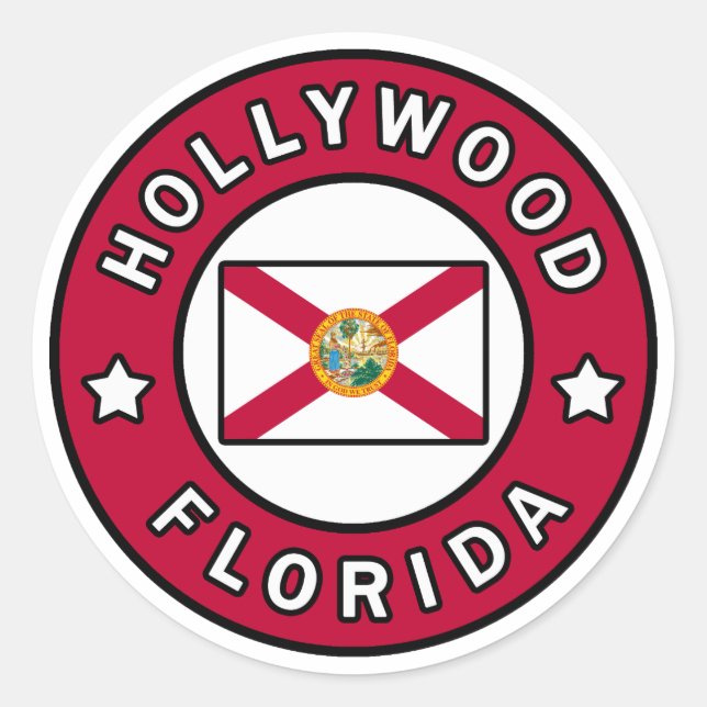 Hollywood Florida Classic Round Sticker (Front)