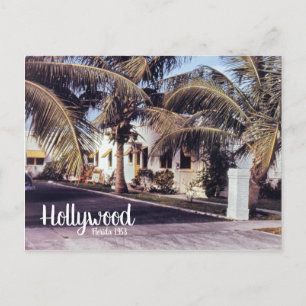 Hollywood Florida Retro Travel Image Tropical Home Postcard