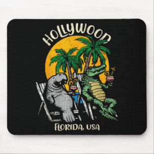 Hollywood florida usa funny manatee alligator mouse pad