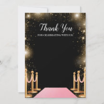 Hollywood Glam Birthday Party Thank You Card