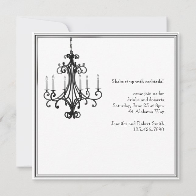 Hollywood Glamour Chandelier Party Invitation (Front)