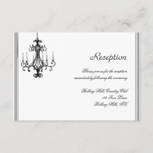 Hollywood Glamour Chandelier Wedding Reception Enclosure Card