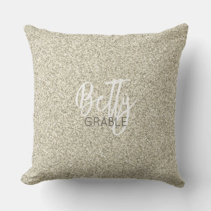 Hollywood Golden Glitter Star NAME Elegant Chic Cushion