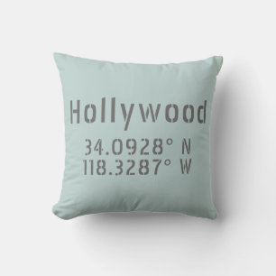 Hollywood Latitude Longitude Cushion